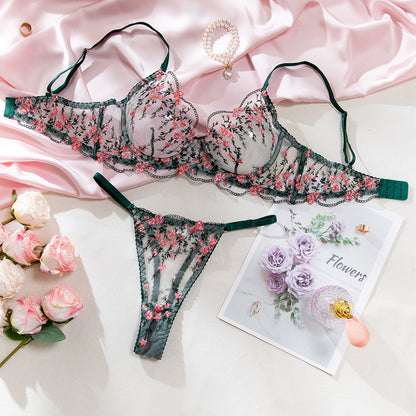 Floral Embroidered Mesh Lingerie 2-Piece Set – product image 6