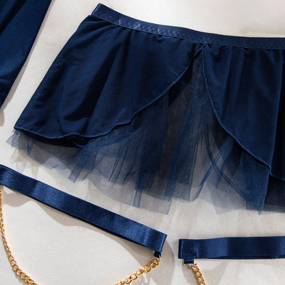 H-04383 Sheer Mesh Halter Skirt Set – product image 19