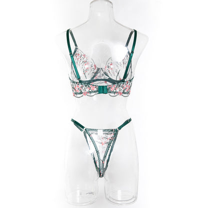 Floral Embroidered Mesh Lingerie 2-Piece Set – product image 17
