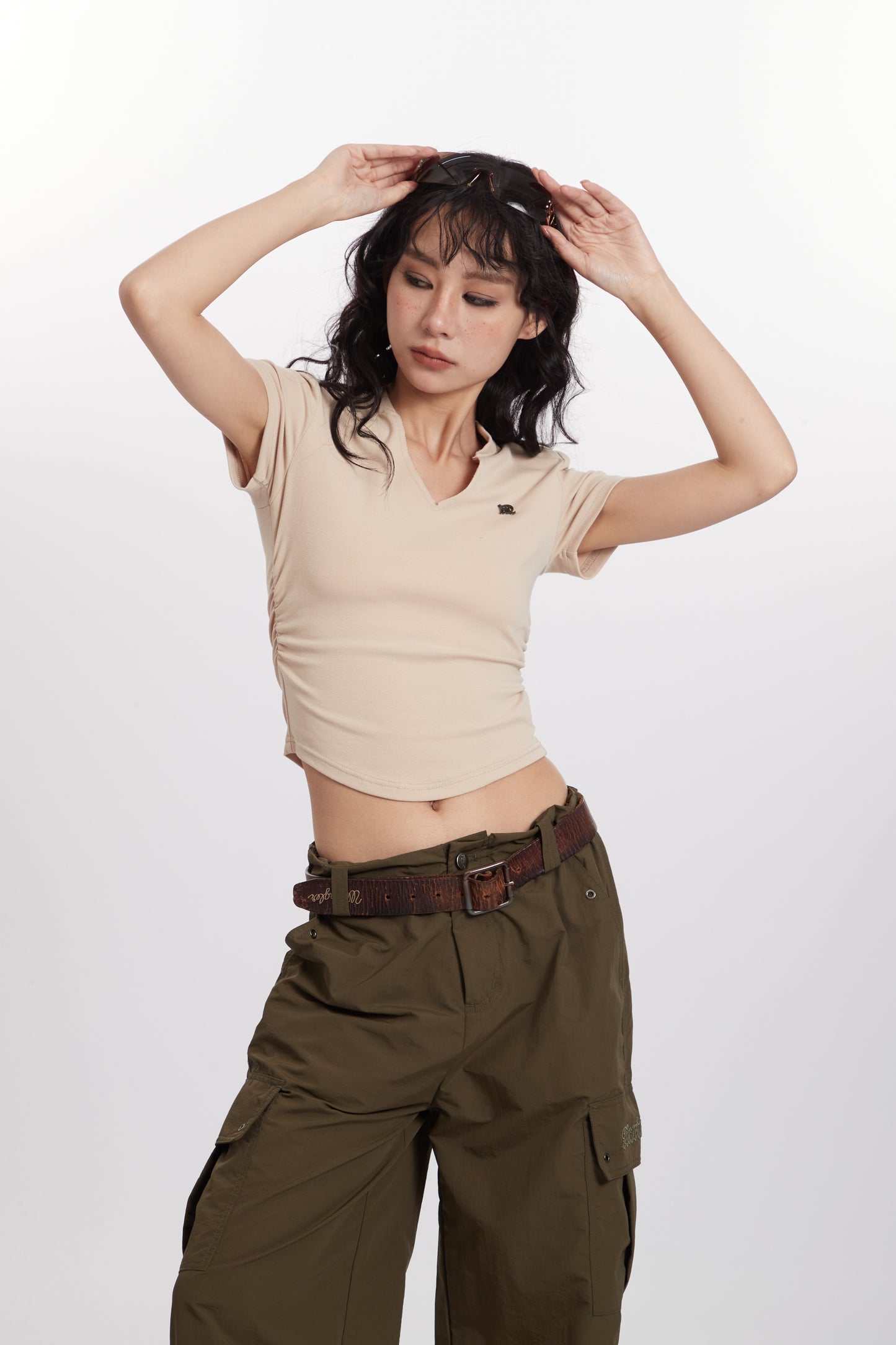 셔링 크롭 탑