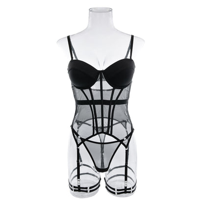 H-04331 Mesh Underwire Lingerie Set with Leg Harness – product image 14