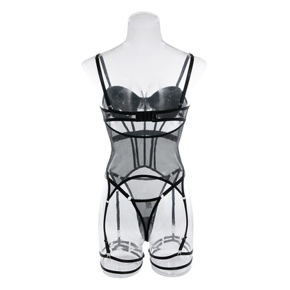 H-04331 Mesh Underwire Lingerie Set with Leg Harness – product image 16