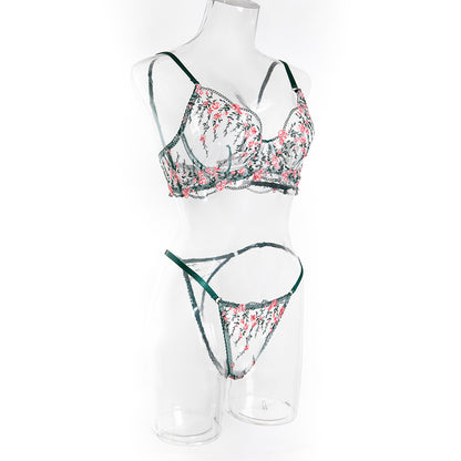 Floral Embroidered Mesh Lingerie 2-Piece Set – product image 16