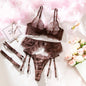 Earth Tone Lace Lingerie 4-Piece Set – product image 6