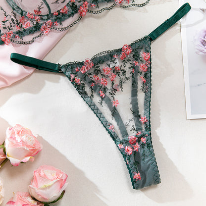 Floral Embroidered Mesh Lingerie 2-Piece Set – product image 22