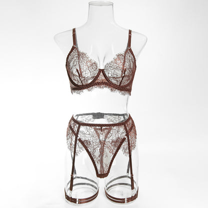Earth Tone Lace Lingerie 4-Piece Set – product image 14