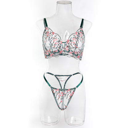 Floral Embroidered Mesh Lingerie 2-Piece Set – product image 14